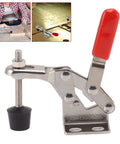 Adjustable Toggle Clamp Latch In Stainless Steel Push Pull Tool for home decor and mechanical projects with red handle