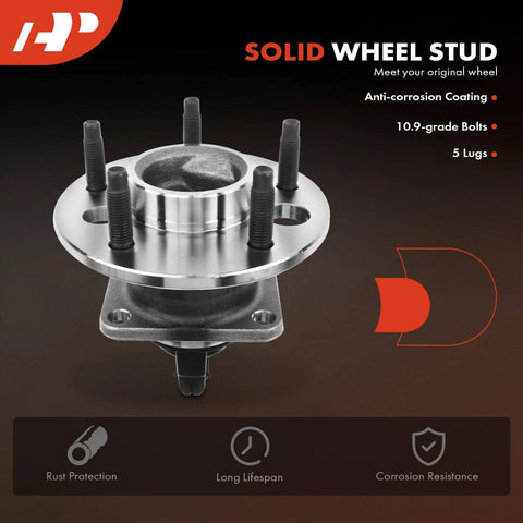 Rear Wheel Hub and Bearing Assembly ABS Single Unit 5-Lug Compatible: Chevrolet Malibu, Cadillac DTS, Buick, Pontiac
