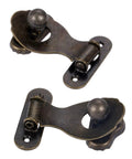 Old-School Antique Metal Hasp Lock Set Of 2 For Jewelry Boxes And Wooden Boxes, Retro Iron Box Hardware, 35x46mm Padlock Clasps