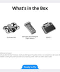 What's in the box: 360 Degree FPV Drone With 1 Inch 8K 360 Imaging, Prop Guard, And RC 2 Built In Screen Remote components.
