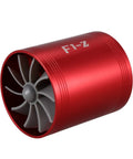 Double Turbine Car Intake Fan For Boosted Airflow And Fuel Savings, Red Metal Turbo Style Air Intake Enhancer