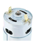895 High Torque DC Motor Equipped With Dual Ball Bearings Running On 12V Or 24V Pulling 3000 To 6000 Rpm top view detailing connections.