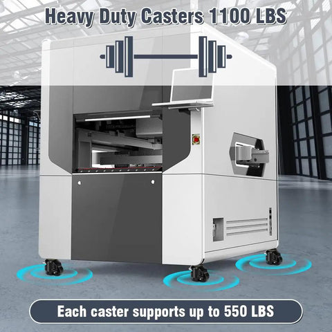 Heavy Duty Leveling Stem Casters Set Of Four Retractable Furniture Wheels Black Thread Base Mover for Machines and Workshop Equipment