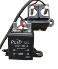 Solid High Voltage DC Contact Relay 72VDC Electric Vehicle Gearing For Heavy Duty Control Switching Industrial Heat Proof Housing with terminals and wires.