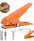 Badass Eight Mm Handheld Hole Punch And Countersink Drill Set With Smooth Adjustment Lever Rugged Iron Build for photo paper and PVC cards.
