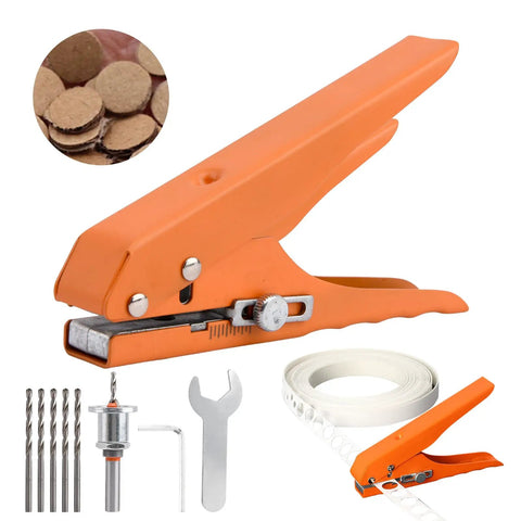 Badass Eight Mm Handheld Hole Punch And Countersink Drill Set With Smooth Adjustment Lever Rugged Iron Build for photo paper and PVC cards.