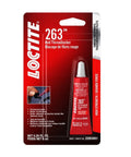 Loctite 263 Red Threadlocker packaging front view, 6 ml, high-strength oil-tolerant