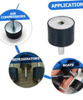 Top Tier Rubber Isolator Mounts For High Elasticity Vibration Dampening Pads installed for air compressors and refrigerators.