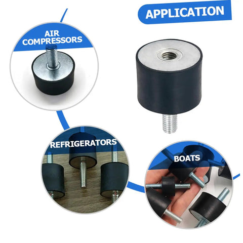 Top Tier Rubber Isolator Mounts For High Elasticity Vibration Dampening Pads installed for air compressors and refrigerators.