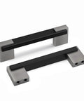 10 Pack Adjustable Cabinet Pulls Black Silver Two Tone Square Dresser And Drawer Handles With 107mm Length And Three Inch And Three And Three Quarter Inch Hole Spacing For Kitchens Cabinets