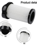 Top Shelf Washable Hepa Pre Motor Filter Replacement For Eyevac And Neovac Systems shown from different angles, featuring a white pleated design.