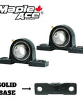 Heavy Duty Pillow Block Bearing UCP206-17 with 1-1/16 in bore, 2-bolt self-aligning solid base, quiet operation, set of 2