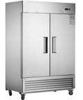 Rock Solid Heavy Duty Commercial Refrigerator With Two Solid Doors 42 Cubic Feet Stainless Steel Upright Fridge For Restaurant Kitchen Bar Garage Pro Grade Efficient Cooling 33 To 39 Degrees Fahrenheit