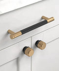 Two Pack Matte Black And Champagne Bronze Knurled Cabinet Knobs For Kitchen Cabinets And Dresser Drawers Zinc Hardware