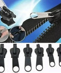 6 Piece Zipper Restoration Kit With Metal Sliders And Teeth, Universal Repair Set for quick fixes on jackets, bags, and luggage.