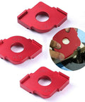 Badass Aluminum Router Radius Jig Templates Set Of 3 For Woodworkers Nailing Plank Corners With Sweet R5 To R30 Outside Radius Guides For Dead On Clean Edge Work - red aluminum jigs R5, R10, R30 for router use.
