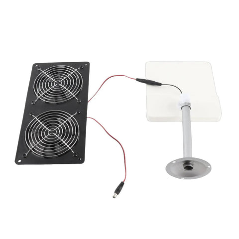 20W Solar Powered Exhaust Fan Kit With Easy Install Bracket For Chicken Coops, Greenhouses, Sheds And Pet Houses, Dual Fan System For Fast Hot Air And Odor Removal Using Direct Sunlight
