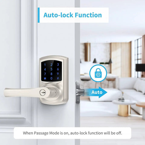 Top Shelf Touchscreen Keyless Entry Door Lock With Blue Backlit Keypad And Satin Nickel Finish For No Sweat Front Door Security Setup And Digital Smart Backup