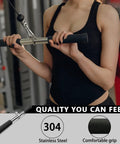 Person using Cable Attachments For Gym Lat Pulldown Machine, Straight Pull Down Bar with 304 Stainless Steel, comfortable grip.