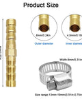 Brass Hose Barb Fittings Repair Kit for Water, Fuel and Air Lines Includes Two Pcs One Quarter Inch Six Millimeter Brass Barb