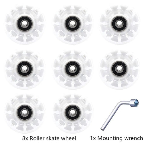 Lit Up Roller Skate Wheels 8 Pack With 78A Hardness And Pro Grade ABEC-9 Bearings LED Glow Wheels For Outdoor And Indoor Quad Skates Set