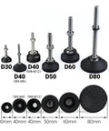 Adjustable Lathe Leg Set With 50mm Dia Threaded Beefy Leveling Feet Swivel Base Articulating Legs M8 M10 M12 variety sizes