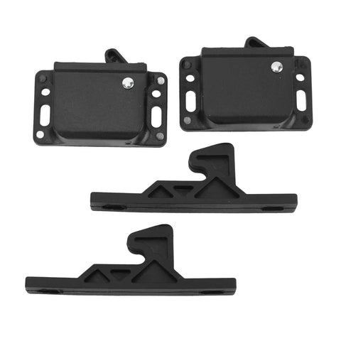 Universal RV Push To Close Cabinet Latches With 5 Lb Pull Force For Motorhome Boat Trailer Home Use, four black latch components
