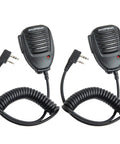 2-pack Rugged Ham Radio Speaker Microphone for UV Five R Walkie Talkies with 3.5mm Jack and 360 Degree Stainless Clip