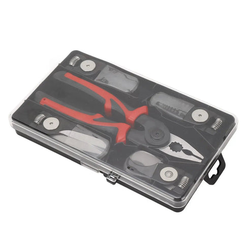 5 In 1 Interchangeable Pliers Kit With Replaceable Heads For Cutting Stripping Crimping And Wire Work in storage box