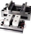 Slick Self Centering Cnc Vice With Four And Five Axis Precision Turntable Fixture For Machining Centers showing flat jaws and clamps.