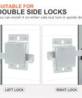 Heavy Duty Inside Garage Door Deadlock, Galvanized Steel Side Lock For Most Garage Doors, left and right side installation view