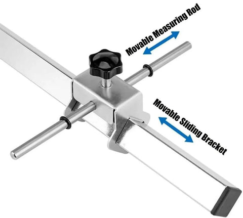 Derailleur Hanger Alignment Gauge Tool For Bikes With 20 To 29 Inch Wheels Pro Grade Stainless Steel 304 close-up of tool adjustments