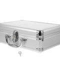 Kickass Top Notch Heavy Duty Aluminum Alloy Tool Case With Custom Foam Insert Hard Shield For Cameras Cosmetics And Small Tech Gear Portable Metal Briefcase Pro featuring a sturdy latch and key.
