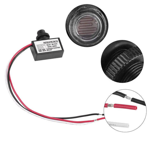 120V AC Photoelectric Sensor Switch For Lighting Fixtures Automatic On Off Photocell Light Sensor Control Night Day Sensor For Indoor And Outdoor Lighting No Brainer Install Energy Saving, wired sensor with lens and lead wires