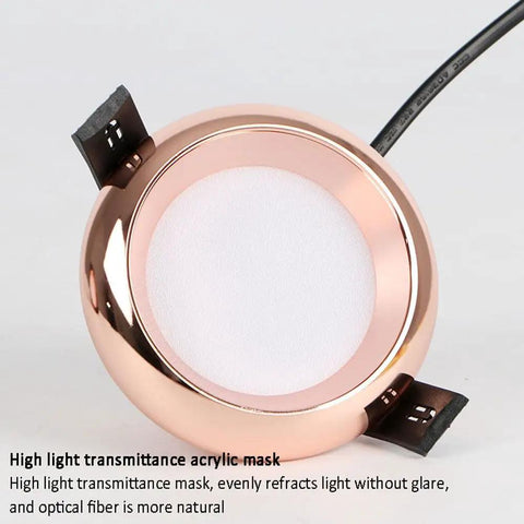 saditesdk 15 Pack Recessed Lighting Housing Trim Kits Rose Gold Led Ceiling Lamp Anti-Glare Led Downlights 5W 3000K/4000K/6000K Dimmable Led Recessed Downlights showcasing rose gold acrylic mask and mounting clips.
