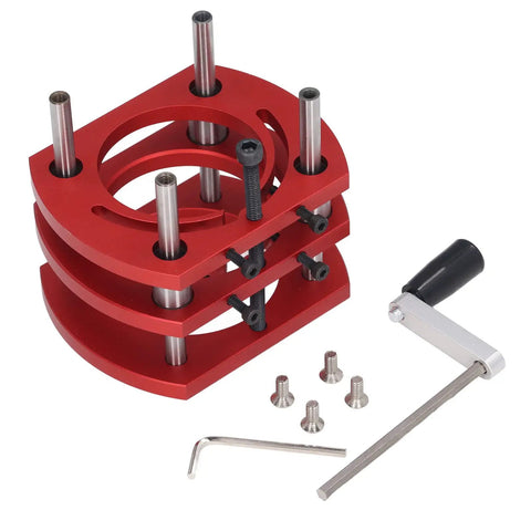 Router Lift Manual Lifting System Kit For Woodworking, Rock Solid Strength, Aluminum Alloy And Stainless Steel Build, Firm Clamping For Trim Routers, Easy Height Adjustment, Durable Black Mounting Frame red router lift kit with crank handle and screws