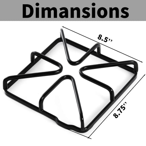 Single metal stove grate from Beefy 4-Piece Stove Grate Replacement Set For GE Kenmore Hotpoint Gas Ranges with dimensions 8.5x8.75 inches.