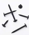 Black Wood Screws Set With 132 Piece Assortment Go To Woodworking Six Sizes In Phillips Drive scattered on white background