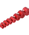 Eight Piece Diamond Hole Saw Drill Bit Set With M14 Thread For Glass Tile Marble Granite Ceramic Dry Drilling Kit ranging from 20mm to 68mm, red drill bits