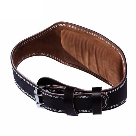 Weight Lifting Belt Adjustable Back Support For Powerlifting And Bodybuilding In PU Leather, Tough Double Prong Buckle Belt, Size L