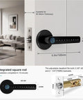 No Sweat Keyless Entry Smart Door Lock With Biometric Fingerprint Scanner And Mobile App Control For Killer Home Security mounted on a door.