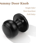 10 Pack Classic Closet Dummy Door Knobs, Non Turning, Single Side Surface Mounted, Black Interior Doorknobs