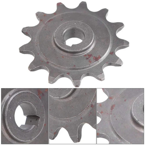 Close-up of Beefy 13 Tooth Aluminum Gear Sprocket for Universal Chains showing teeth and inner bore details.