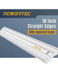 18 Inch Straight Edge For Woodworking Pros, Dope Precise Flatness To Within.001 Inch, with imperial scale displayed