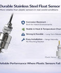 WiFi Water Level Monitor Alarm With No Hub No App And No Monthly Fees Stainless Steel Float Sensor durability features