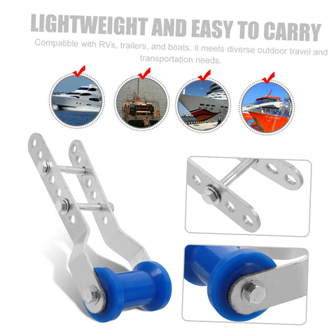 Adjustable Boat Trailer Roller With Rubber Wheel And Steel Bracket For Hull Support Sealed Bearing Design in use
