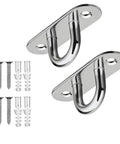 Rugged As Nails 304 Stainless Steel Ceiling Eye Hooks 2 Pack With Full Mounting Hardware for hands-free support.