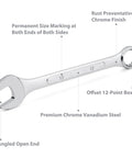 13mm wrench from 14 Piece Metric Wrench Set With Roll Up Pouch No Skipped Sizes From 6mm To 19mm Best Value showing design details.