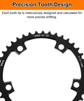 Close-up of 42T 130 BCD Aluminum Narrow Wide Chainring for Road Bikes CNC Machined 174mm showing precision tooth design.