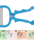 4 Piece Manual Facial Hair Remover Set With Spring Threading Tool For Women Portable Metal Hair Remover With Stainless Steel Springs And ABS Handle For No Fuss Gentle Painless Skin On Face Neck And Chin Travel Friendly blue spring threading tool on white